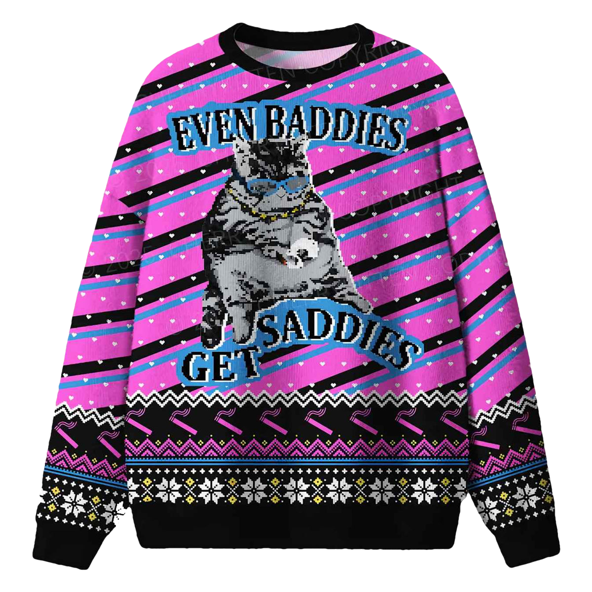 Even Baddies Get Saddies Ugly Christmas Sweater - Moonbestprint