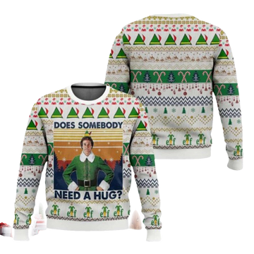 Does Somebody Need A Hug Elf Ugly Christmas Sweater - Moonbestprint