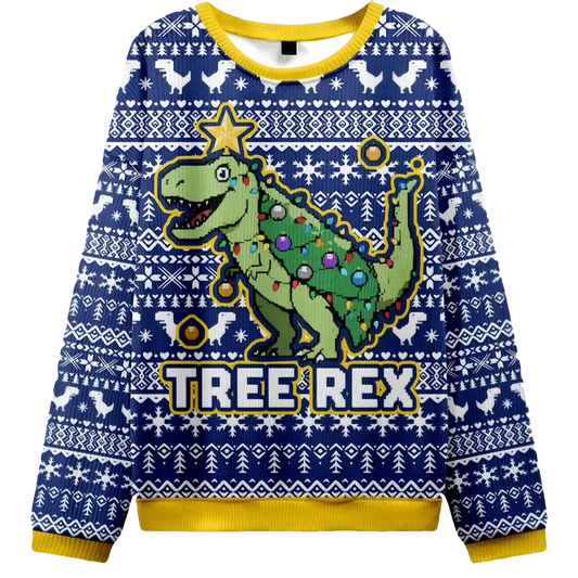 Cute Tree Rex Christmas Ugly Sweater - Moonbestprint