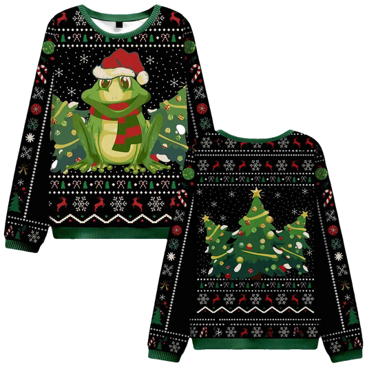Christmas Frog Ugly Sweater - Moonbestprint