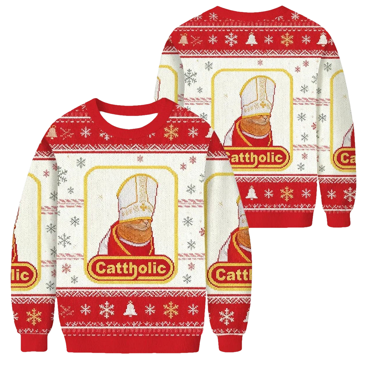 Cattholic Cat Funny Ugly Christmas Sweater - Moonbestprint