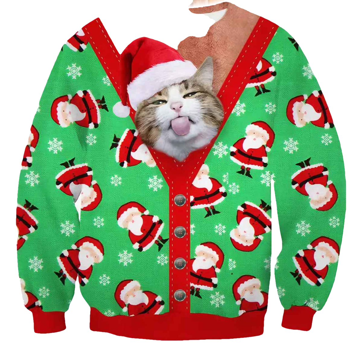 Cat Meme Christmas Ugly Sweater - Moonbestprint