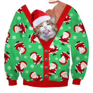 Cat Meme Christmas Ugly Sweater - Moonbestprint