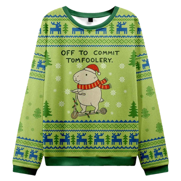Capybara Is Ready To Do Something Bad Ugly Sweater - Moonbestprint