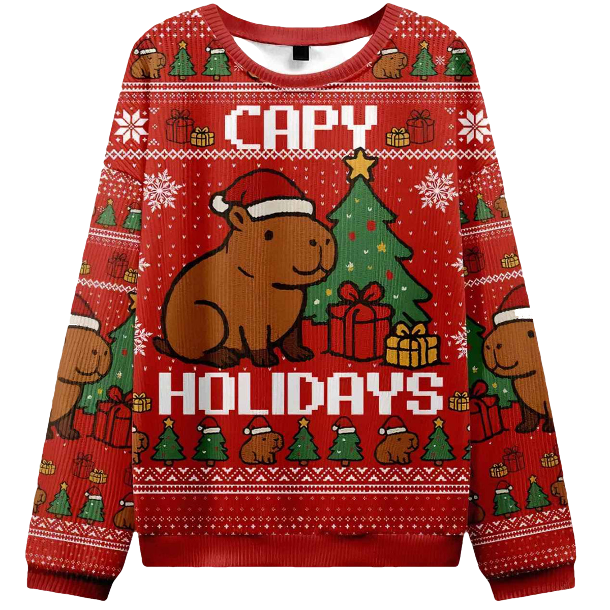 Capybara Celebration Christmas Ugly Christmas Sweater - Moonbestprint