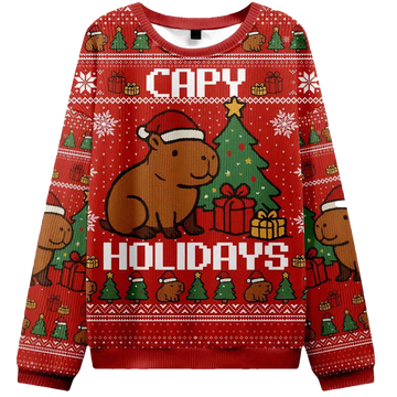 Capybara Celebration Christmas Ugly Christmas Sweater - Moonbestprint
