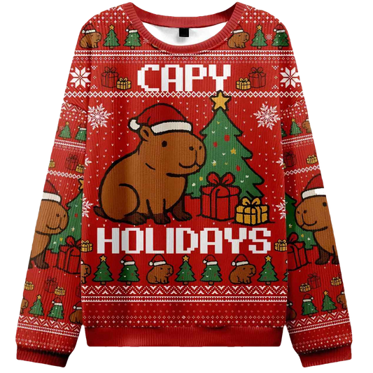 Capybara Celebration Christmas Ugly Christmas Sweater - Moonbestprint
