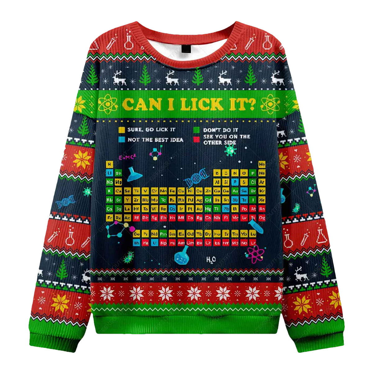 Can I Lick It Periodic Table Ugly Christmas Sweater - Moonbestprint