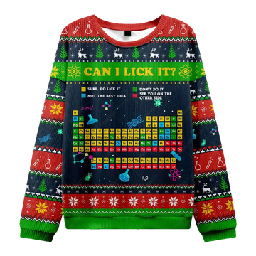 Can I Lick It Periodic Table Ugly Christmas Sweater - Moonbestprint