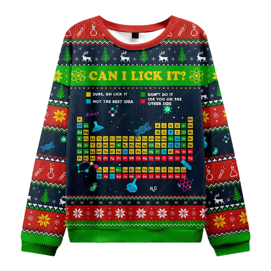 Can I Lick It Periodic Table Ugly Christmas Sweater - Moonbestprint