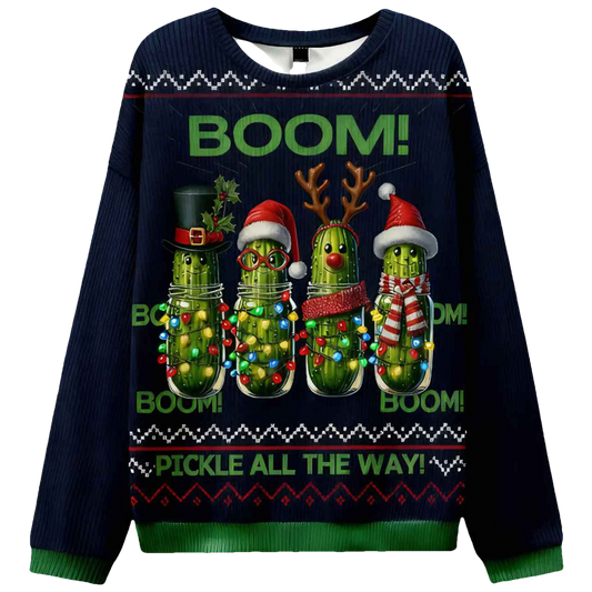 Boom Pickle All The Way Ugly Christmas Sweater - Moonbestprint
