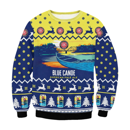 Blue Canoe American Pale Ale Ugly Christmas Sweater - Moonbestprint