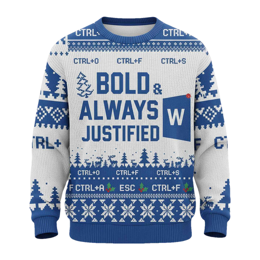 Bold Always Justified Word Christmas Ugly Sweater - Moonbestprint