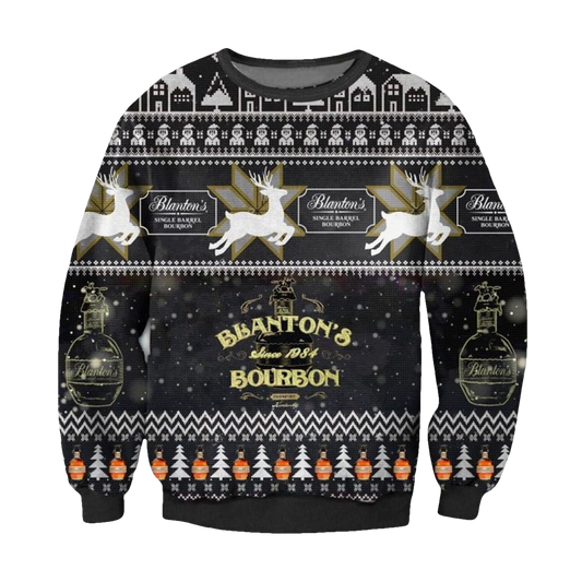 Blanton's Bourbon Ugly Christmas Sweater - Moonbestprint