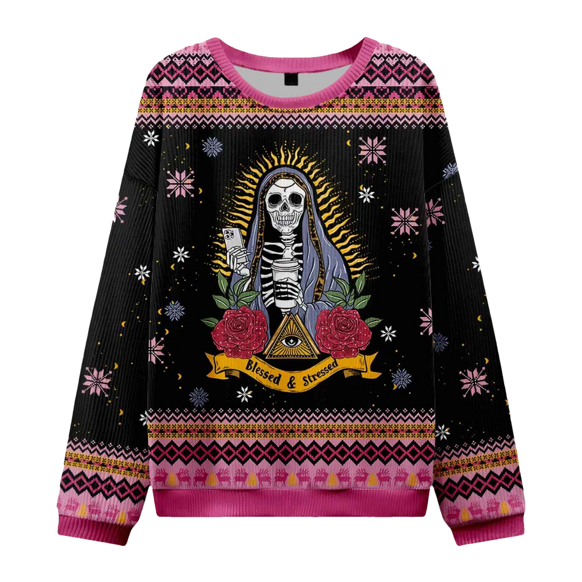 Blessed And Stressed Ugly Christmas Sweater - Moonbestprint