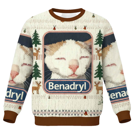 Benadryl Cat Meme Ugly Sweater - Moonbestprint