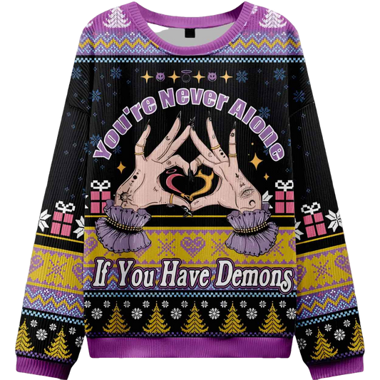 You're Never Alone If You Have Demons Ugly Christmas Sweater - Moonbestprint