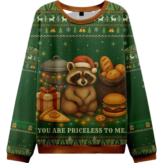You Are Priceless Raccoon Ugly Christmas Sweater - Moonbestprint