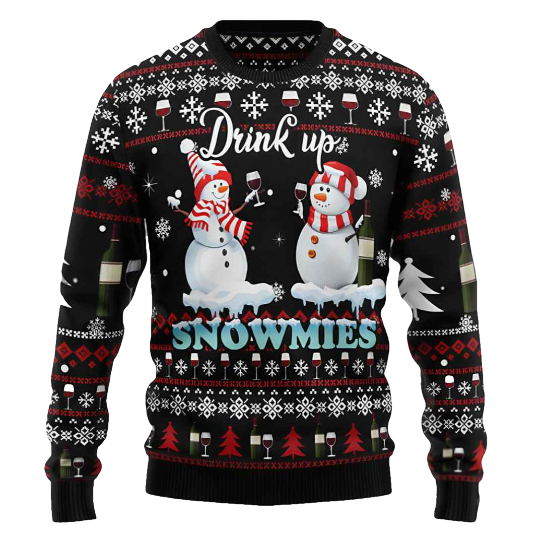 Wine Snowmies Ugly Christmas Sweater - Moonbestprint