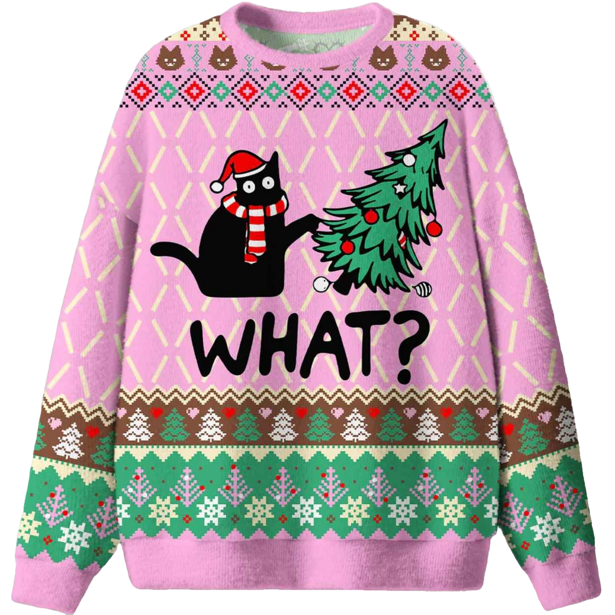 What Tree Cat Ugly Christmas Sweater - Moonbestprint