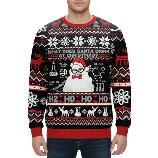What Does Santa Drink At Christmas Christmas Ugly Sweater - Moonbestprint