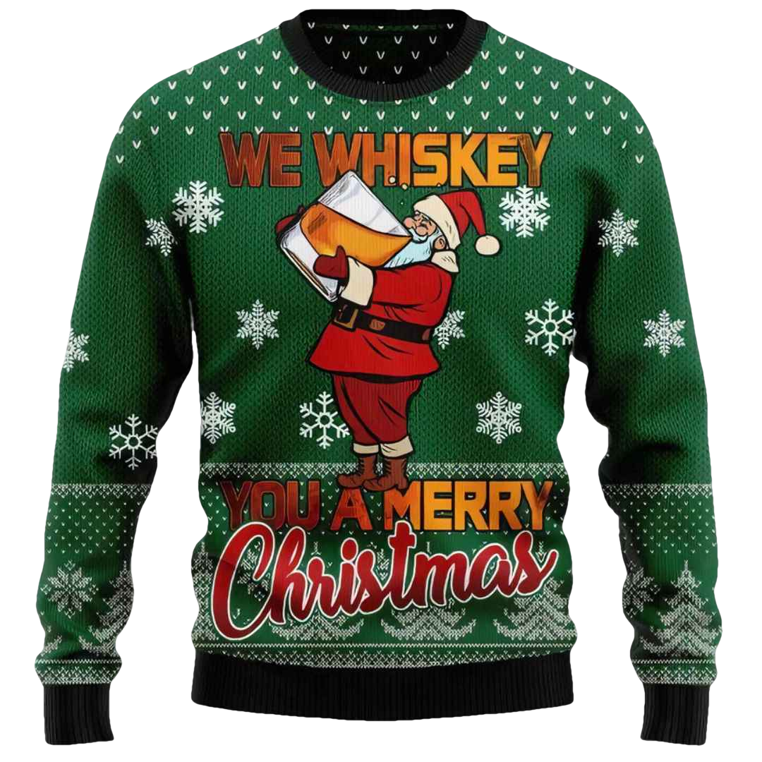 We Whiskey You A Merry Ugly Christmas Sweater - Moonbestprint