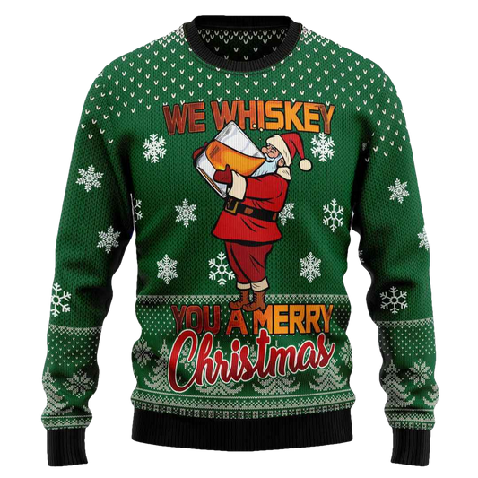 We Whiskey You A Merry Christmas Ugly Christmas Sweater - Moonbestprint