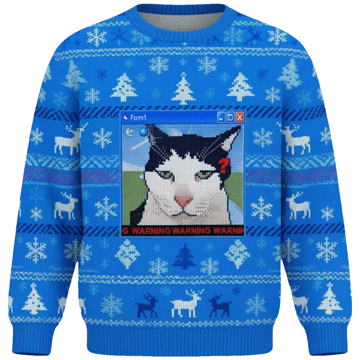 Warning Cat Christmas Ugly Sweater - Moonbestprint