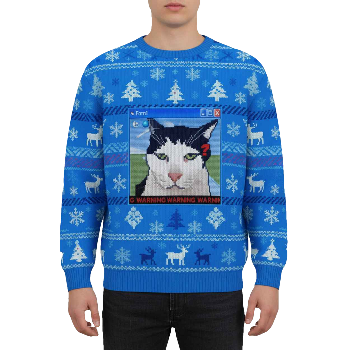 Warning Cat Christmas Ugly Sweater - Moonbestprint