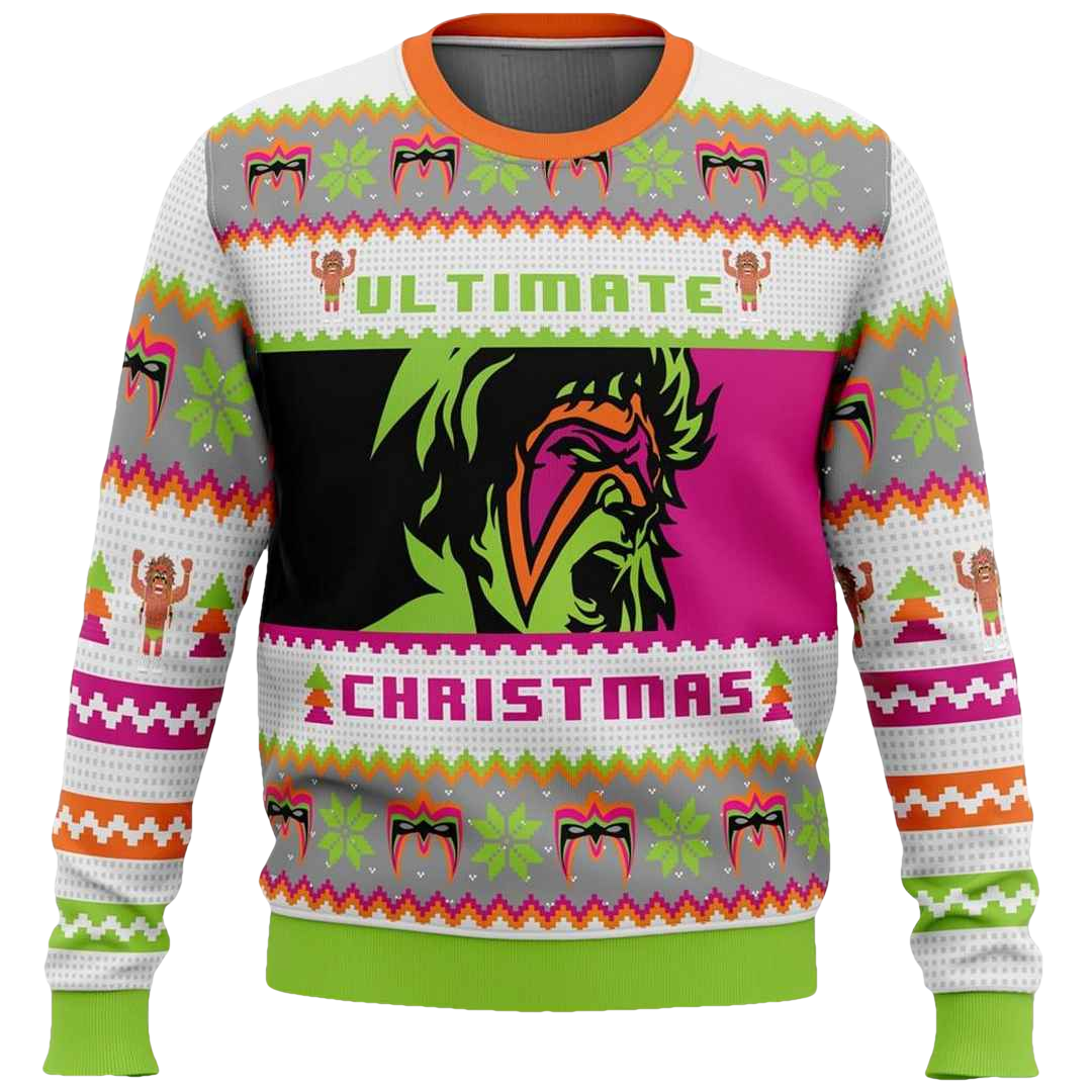 Ultimate Warrior Christmas Pro Wrestling Ugly Christmas Sweater - Moonbestprint