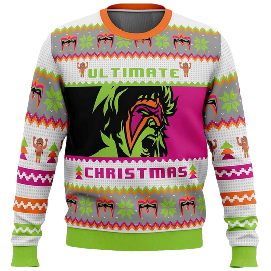 Ultimate Warrior Christmas Pro Wrestling Ugly Christmas Sweater - Moonbestprint