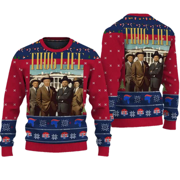 Trump Thug Life Christmas Ugly Christmas Sweater - Moonbestprint