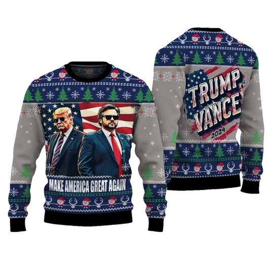 Trump Make America Great Again 2024 Christmas Ugly Christmas Sweater - Moonbestprint