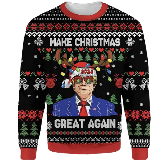 Trump Make Christmas Great Again Ugly Christmas Sweater - Moonbestprint