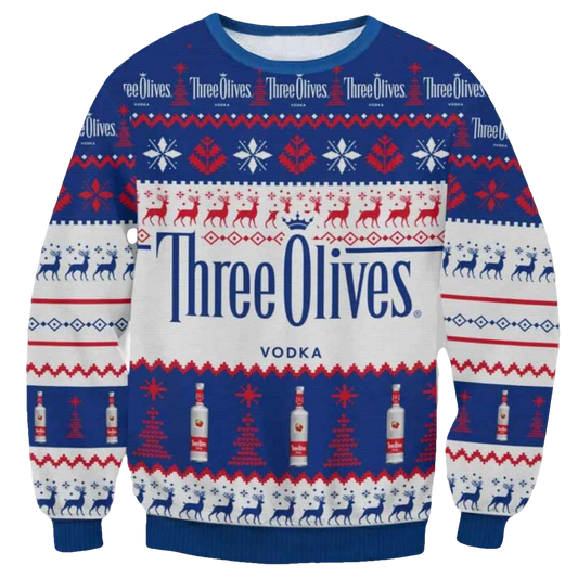 Three Olives Vodka Ugly Christmas Sweater - Moonbestprint