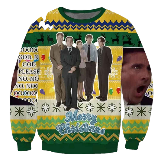 The Office Movie No God Please No Christmas Ugly Christmas Sweater - Moonbestprint