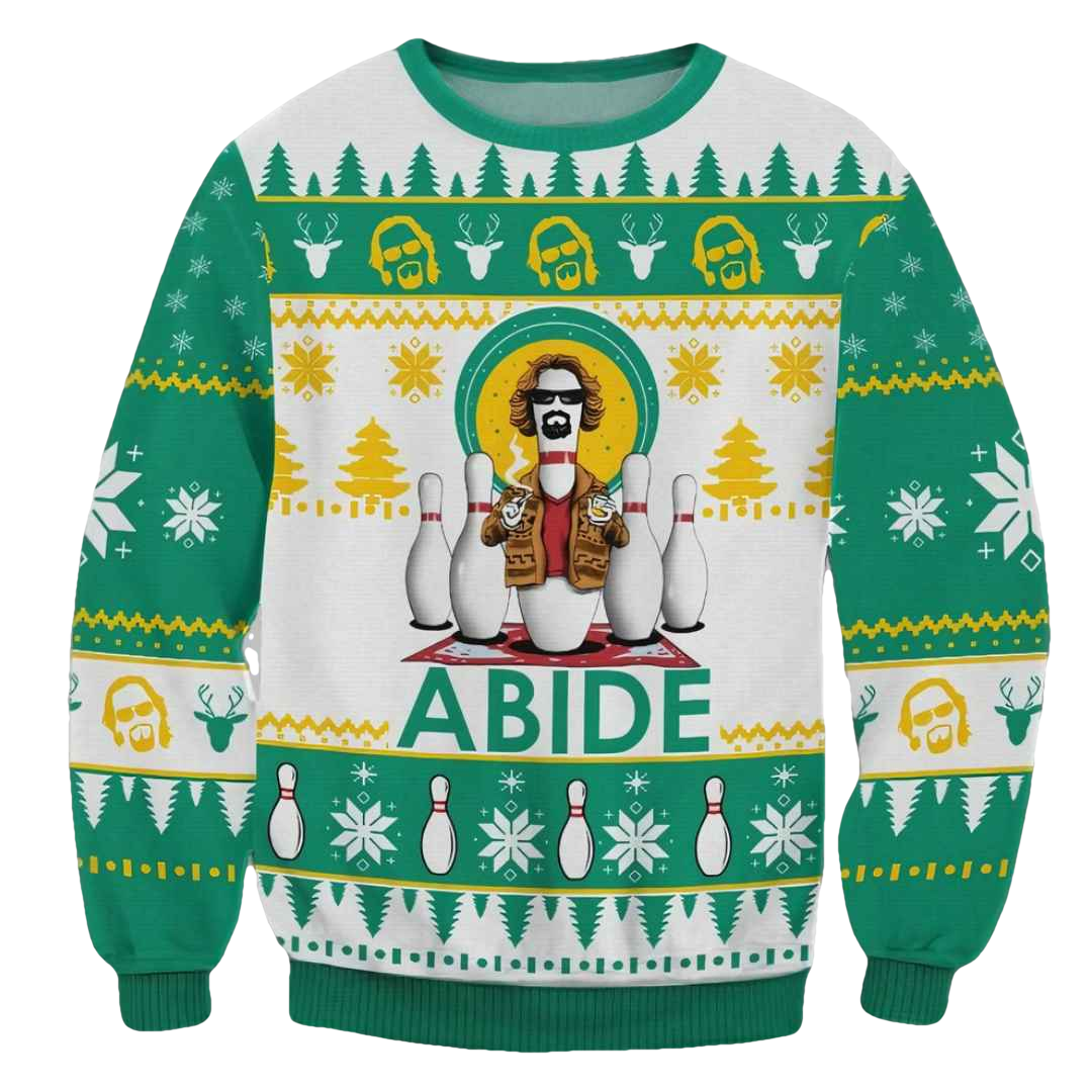 The Big Lebowski Abide Ugly Christmas Sweater - Moonbestprint