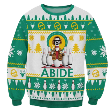 The Big Lebowski Abide Ugly Christmas Sweater - Moonbestprint