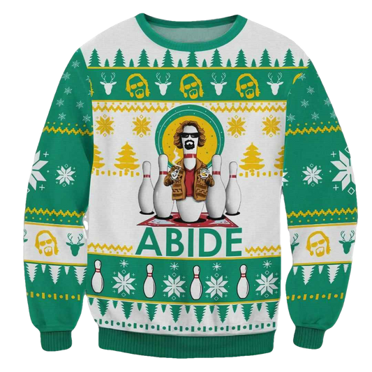 The Big Lebowski Abide Ugly Christmas Sweater - Moonbestprint