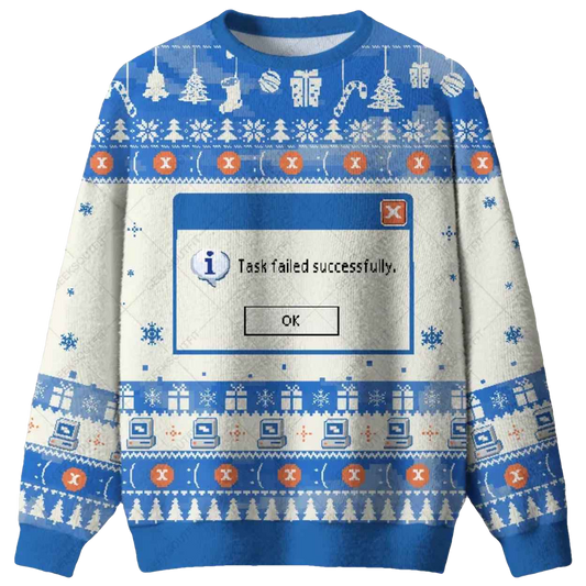 Task Failed Successfully Ugly Christmas Sweater - Moonbestprint
