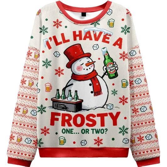 Snowman Drinking Beer Christmas Ugly Sweater - Moonbestprint