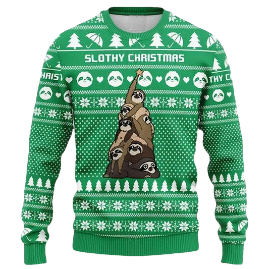 Slothy Tree Christmas Ugly Sweater - Moonbestprint