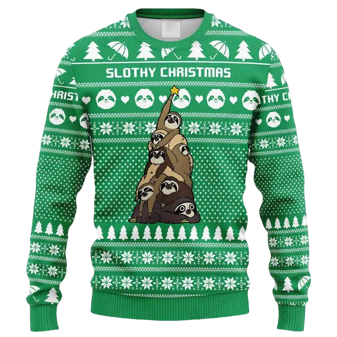 Sloth Tree Ugly Christmas Sweater - Moonbestprint