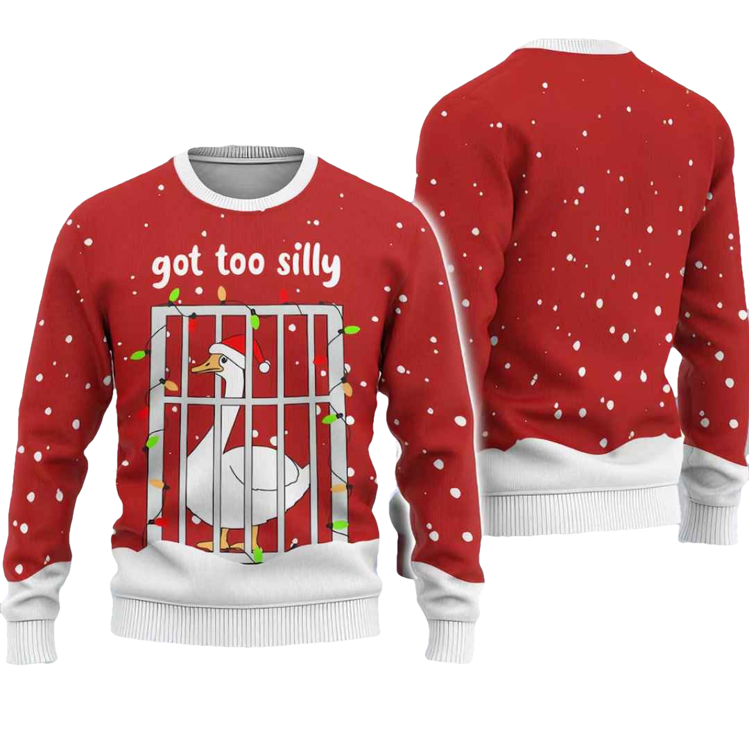 Silly Goose Christmas Ugly Christmas Sweater - Moonbestprint