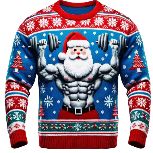 Santa Gym Lifting Ugly Christmas Sweater - Moonbestprint