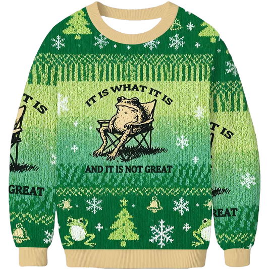 Resting Frog Funny Christmas Ugly Sweater - Moonbestprint