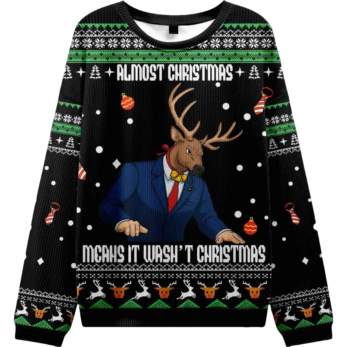 Reindeer Man Funny Ugly Christmas Sweater - Moonbestprint