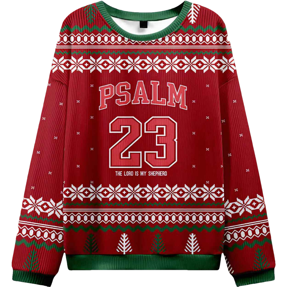 Red Psalm 23 Christian Ugly Christmas Sweater - Moonbestprint