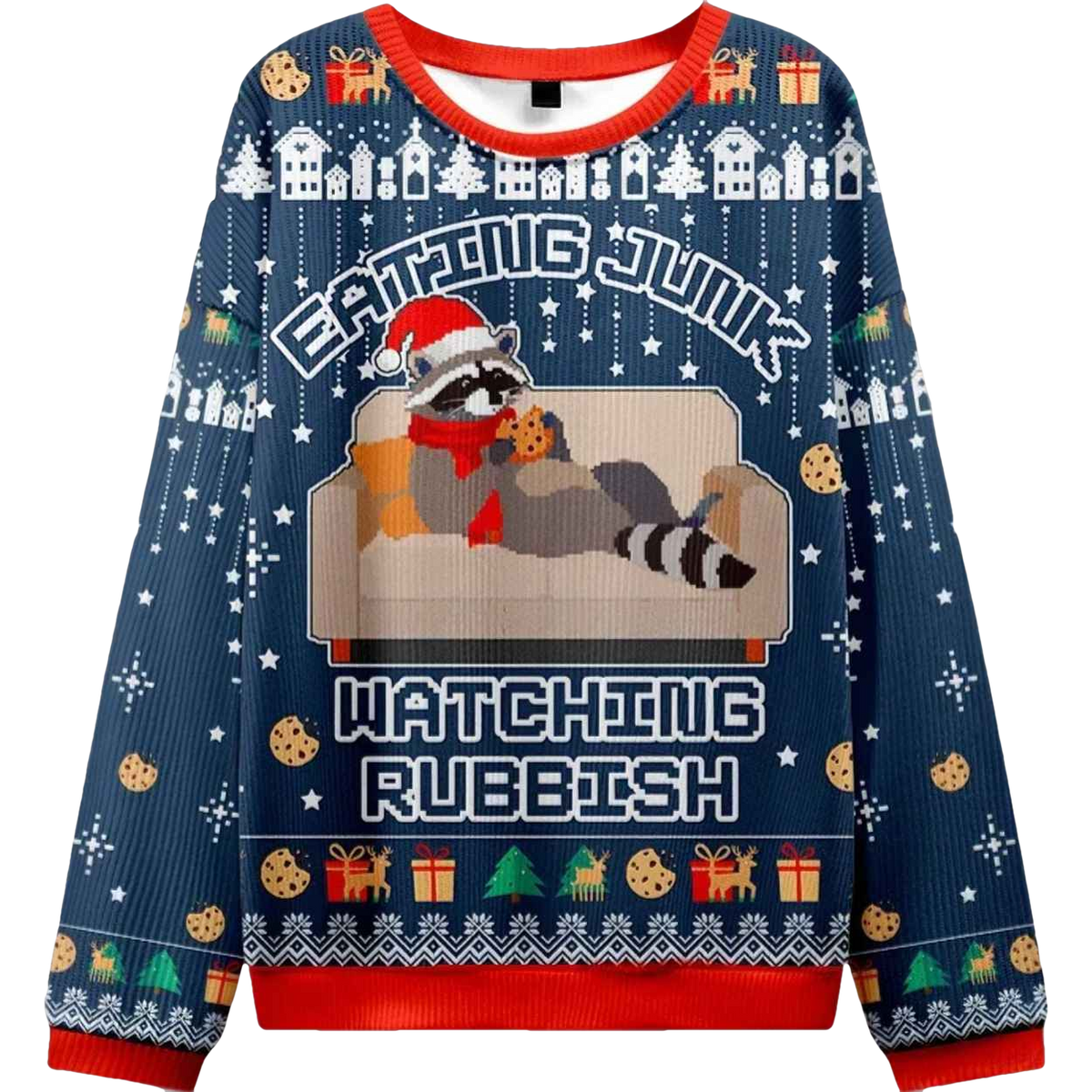 Raccoon Eats Pie Christmas Ugly Sweater - Moonbestprint