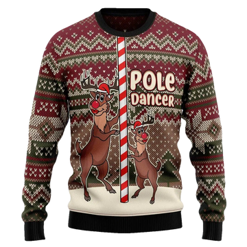 Pole Dancer Reindeer Ugly Christmas Sweater - Moonbestprint